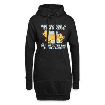Bienenzucht und Honig - Hoodie-Kleid - Schwarz - Vorne