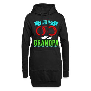 Grand-père, meilleur grand-père Super Opi, petite-nièce - Sweat-shirt à capuche long Femme - noir - Devant