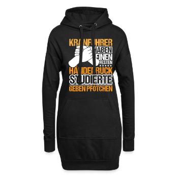 Kranführer haben einen festen Händedruck - Hoodie-Kleid - Schwarz - Vorne
