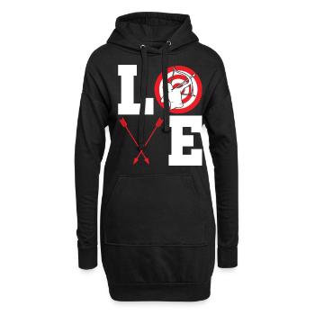 Bogensport Bogenschütze Bogenschießen Pfeil Bogen - Hoodie-Kleid - Schwarz - Vorne