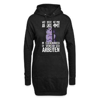Nilpferd Wer Nicht Mit Mir Auskommt - Hoodie-Kleid - Schwarz - Vorne