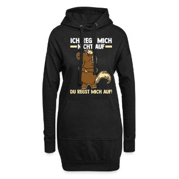 Ich Rege Mich Nicht Auf Du Regst Mich Auf Pferd - Hoodie-Kleid - Schwarz - Vorne
