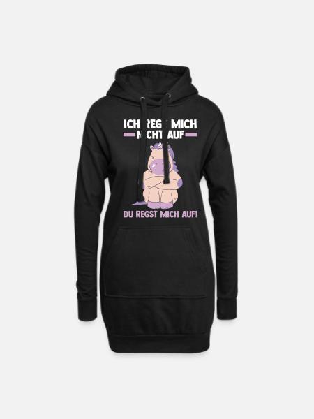Ich Rege Mich Nicht Auf Du Regst Mich Auf Einhorn - Hoodie-Kleid - Schwarz