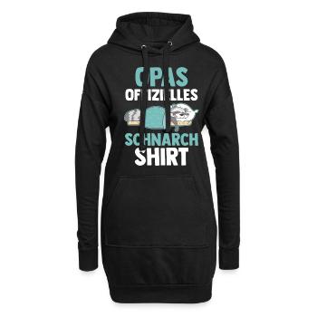 Waschbär Papas Offizielles Schnarch - Hoodie-Kleid - Schwarz - Vorne