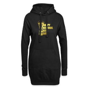 Internationaler Tag des Bieres Biertrinker - Hoodie-Kleid - Schwarz - Vorne