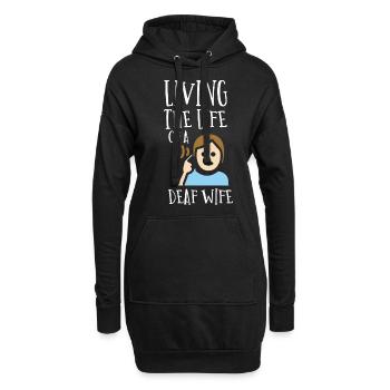 Gehörloser Stolz, Gehör, Behinderte, Taubheit - Hoodie-Kleid - Schwarz - Vorne