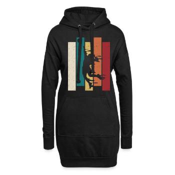 Volleyballspieler Retro Volleyball - Hoodie-Kleid - Schwarz - Vorne