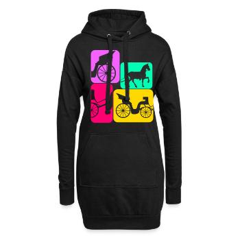 Kutsche Pferdekutsche retro Kutscher - Hoodie-Kleid - Schwarz - Vorne