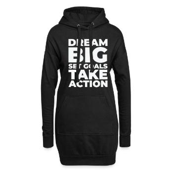 Ziel Leben Zitate Positive Botschaft Motivierende - Hoodie-Kleid - Schwarz - Vorne
