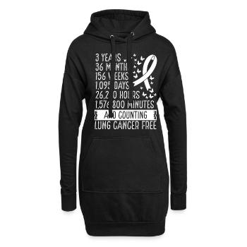 3 Years Lung Cancer Free Ribbon Movement - Hoodie-Kleid - Schwarz - Vorne