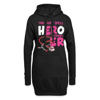 Technicien en salle d'urgence Infirmière aux urgences comme dans Hero - Sweat-shirt à capuche long Femme - noir - Devant
