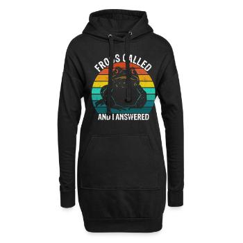 Frog Catching Frog Called and I Frog Hunter - Hoodie-Kleid - Schwarz - Vorne