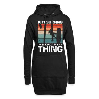 Le kitesurf c'est un peu mon truc Kite Kiteboarder - Sweat-shirt à capuche long Femme - noir - Devant