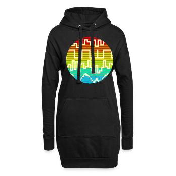 Synthesizer Wavefroms Synth Synthesizers - Hoodie-Kleid - Schwarz - Vorne