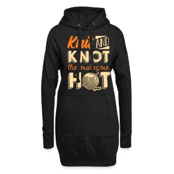 Stricken, Häkeln, Nähen, Garn, Häkeln, Strickerin - Hoodie-Kleid - Schwarz - Vorne