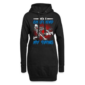 Your Girlfriend Likes My Swing 20 - Hoodie-Kleid - Schwarz - Vorne