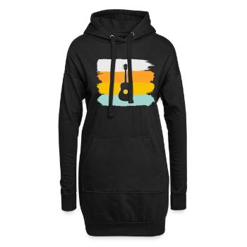 Gitarre Retro - Hoodie-Kleid - Schwarz - Vorne