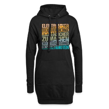 Elektroniker Elektriker Elektrizität - Hoodie-Kleid - Schwarz - Vorne