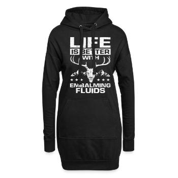 Taxidermiste La vie est meilleure avec les fluides d’embaumement - Sweat-shirt à capuche long Femme - noir - Devant