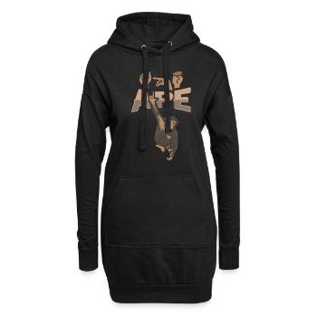 Langue des signes ILY Monkey ASL - Sweat-shirt à capuche long Femme - noir - Devant
