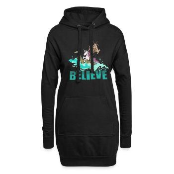 Cryptozoologie Cryptide Bigfoot Licorne Loch Ness - Sweat-shirt à capuche long Femme - noir - Devant