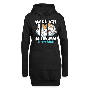 Mach Ich Morgen Versprochen Hund - Hoodie-Kleid - Schwarz - Vorne