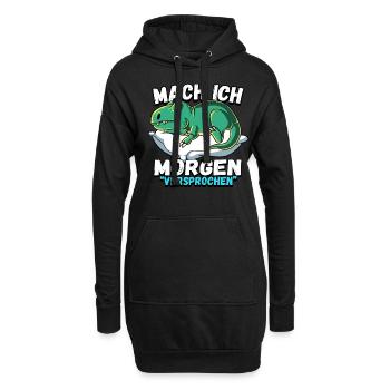 Mach Ich Morgen Versprochen T-rex - Hoodie-Kleid - Schwarz - Vorne