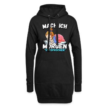 Mach Ich Morgen Versprochen Mädchen - Hoodie-Kleid - Schwarz - Vorne