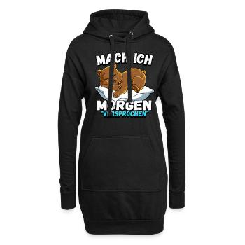Mach Ich Morgen Versprochen Bär - Hoodie-Kleid - Schwarz - Vorne