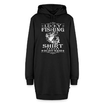 Drôle de conception de pêche Pêcheur - Sweat-shirt à capuche long Femme - noir - Devant