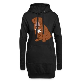 Bordeaux Grand Dague Chien Chien Amoureux Cadeau - Sweat-shirt à capuche long Femme - noir - Devant