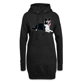 Border Collie Dog Dog Lovers Cadeau - Sweat-shirt à capuche long Femme - noir - Devant