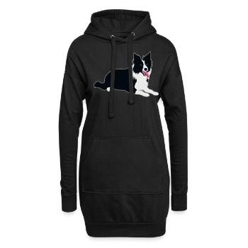 Border Collie Hund Hundeliebhaber Geschenk - Hoodie-Kleid - Schwarz - Vorne