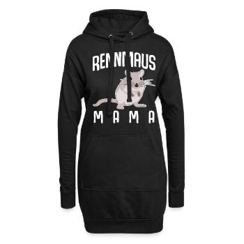 Rennmaus Rennmäuse Rennmausmama - Hoodie-Kleid - Schwarz - Vorne