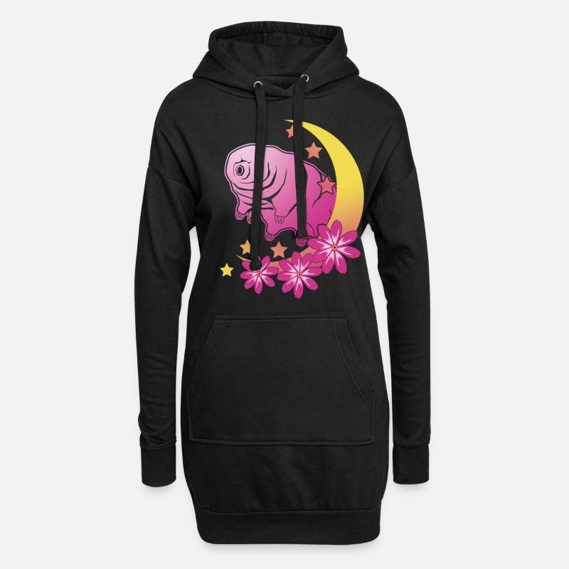 Tardigrade Wasserbär Mond Bärtierchen - Hoodie-Kleid - Schwarz