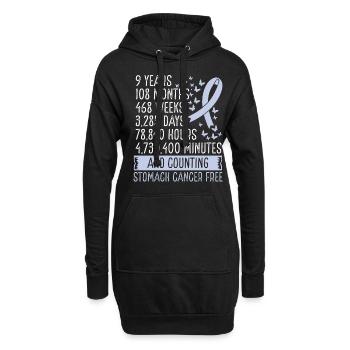 9 Years Stomach Cancer Free Ribbon Movement - Hoodie-Kleid - Schwarz - Vorne