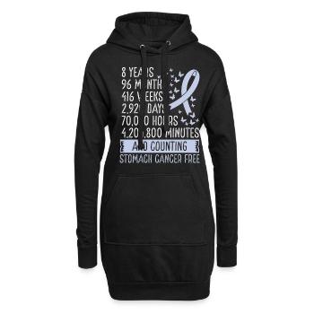 8 Years Stomach Cancer Free Ribbon Movement - Hoodie-Kleid - Schwarz - Vorne