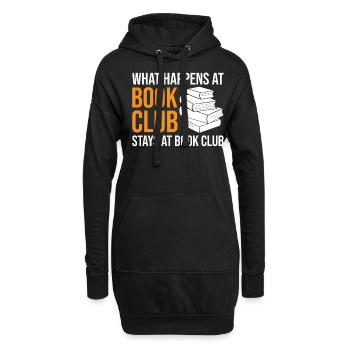 Reading What happens at Book Club stays at Book Cl - Hoodie-Kleid - Schwarz - Vorne