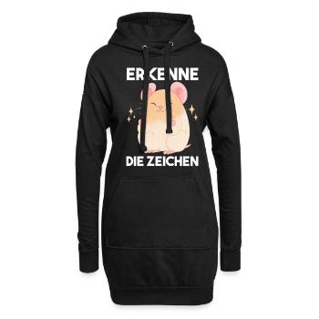 Erkenne Die Zeichen Hamster - Hoodie-Kleid - Schwarz - Vorne