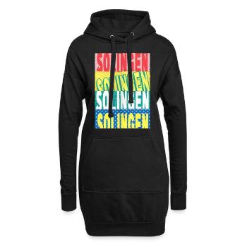 Solingen Deutschland Stadt Schrift Skyline - Hoodie-Kleid - Schwarz - Vorne