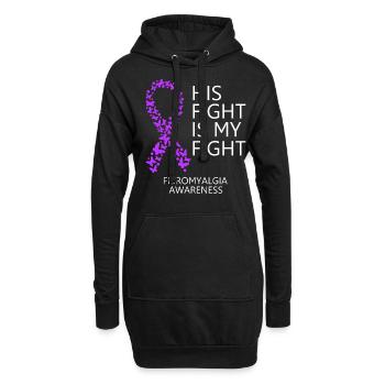 Fibromyalgia Ribbon Month His Fight is my Fight - Hoodie-Kleid - Schwarz - Vorne
