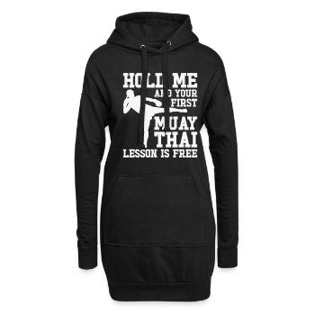 Muay Thai Trainer Kickboxing Instruktor Kampfsport - Hoodie-Kleid - Schwarz - Vorne