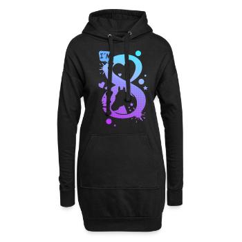 8. Geburtstag Mädchen Pferd 8 Jahre - Hoodie-Kleid - Schwarz - Vorne