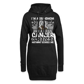 Brain Tumor Ribbon Month Grandma Grandmom - Hoodie-Kleid - Schwarz - Vorne