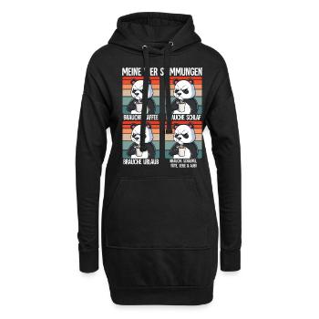 Meine 4 Stimmungen Kaffee Panda - Hoodie-Kleid - Schwarz - Vorne
