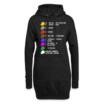 Travailleur de la construction constructeur casque de chantier signification - Sweat-shirt à capuche long Femme - noir - Devant