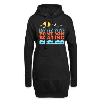 Ponton Pontoon Bateau Ponton Capitaine Cadeau - Sweat-shirt à capuche long Femme - noir - Devant