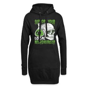 Soutenez votre nécromancien local Morts-vivants - Sweat-shirt à capuche long Femme - noir - Devant