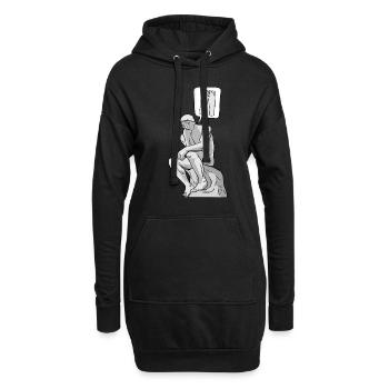 Denker Statue Hose Design für einen Philosophen - Hoodie-Kleid - Schwarz - Vorne