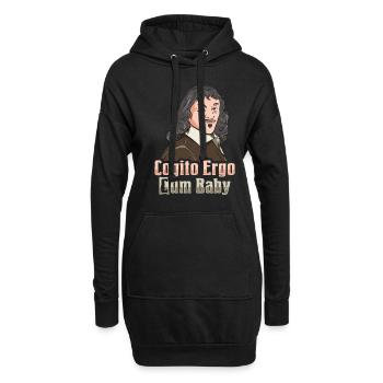 Philosophie Descartes Cogito Ergo - Sweat-shirt à capuche long Femme - noir - Devant